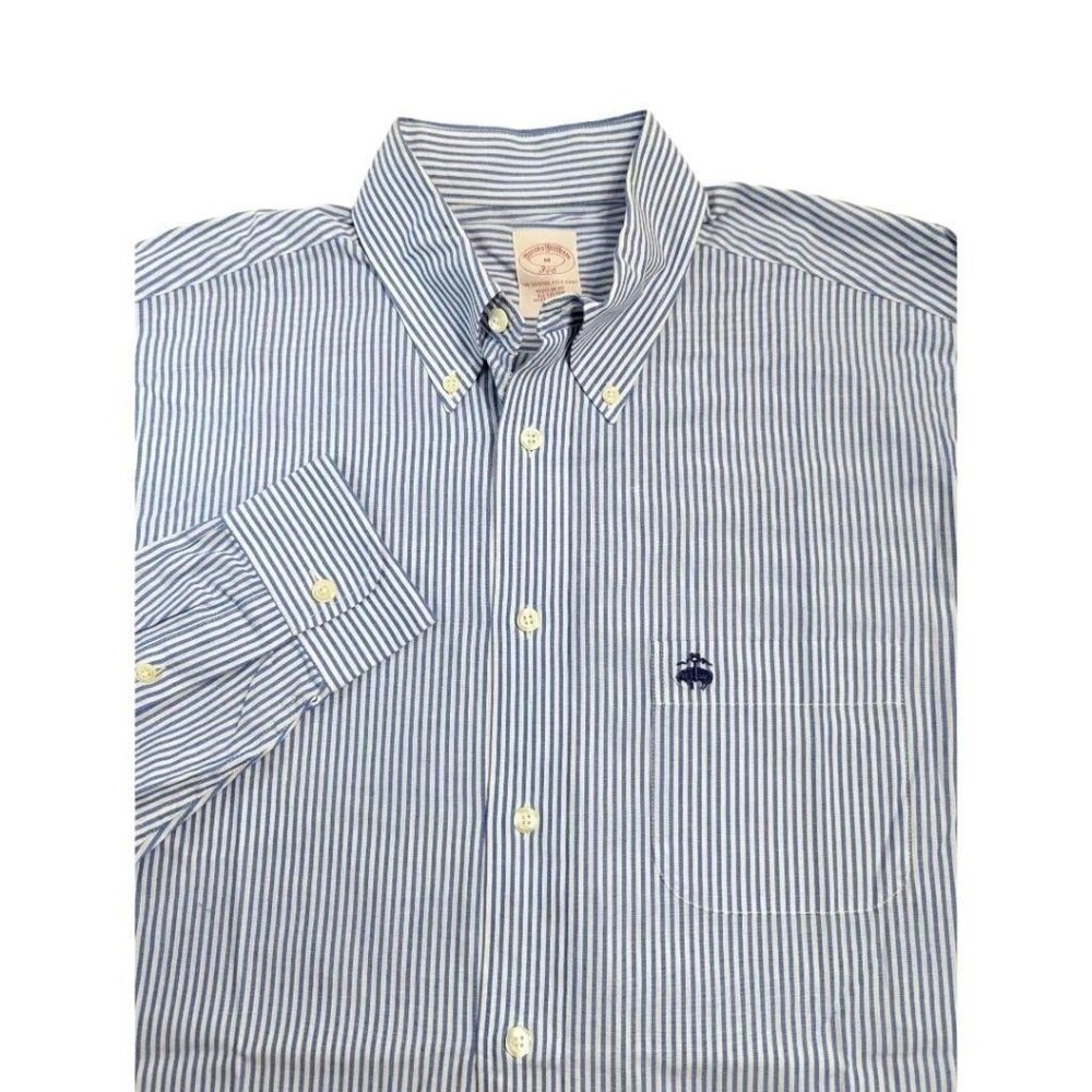 Brooks Brothers 346 Mens Cotton Striped Button Down Shirt Sz M EUC